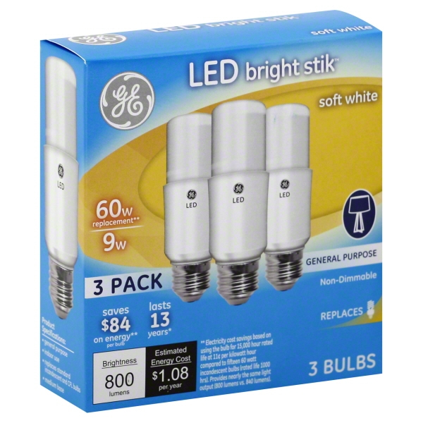 GE Lighting LED Bright Stik Light Bulbs, GE Lightingneral Purpose (60