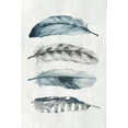 thumbnail image 3 of Watts, Eva 13x18 Black Modern Framed Museum Art Print Titled - Indgio Feathers I, 3 of 5