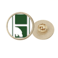 thumbnail image 1 of Hippo Poids Rivière Boue Art Déco Mode Rond Métal Broche d'Or Clip, 1 of 3