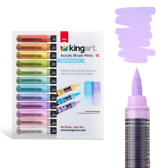 Paint Brush Pen Assorted Colors 12 Count
