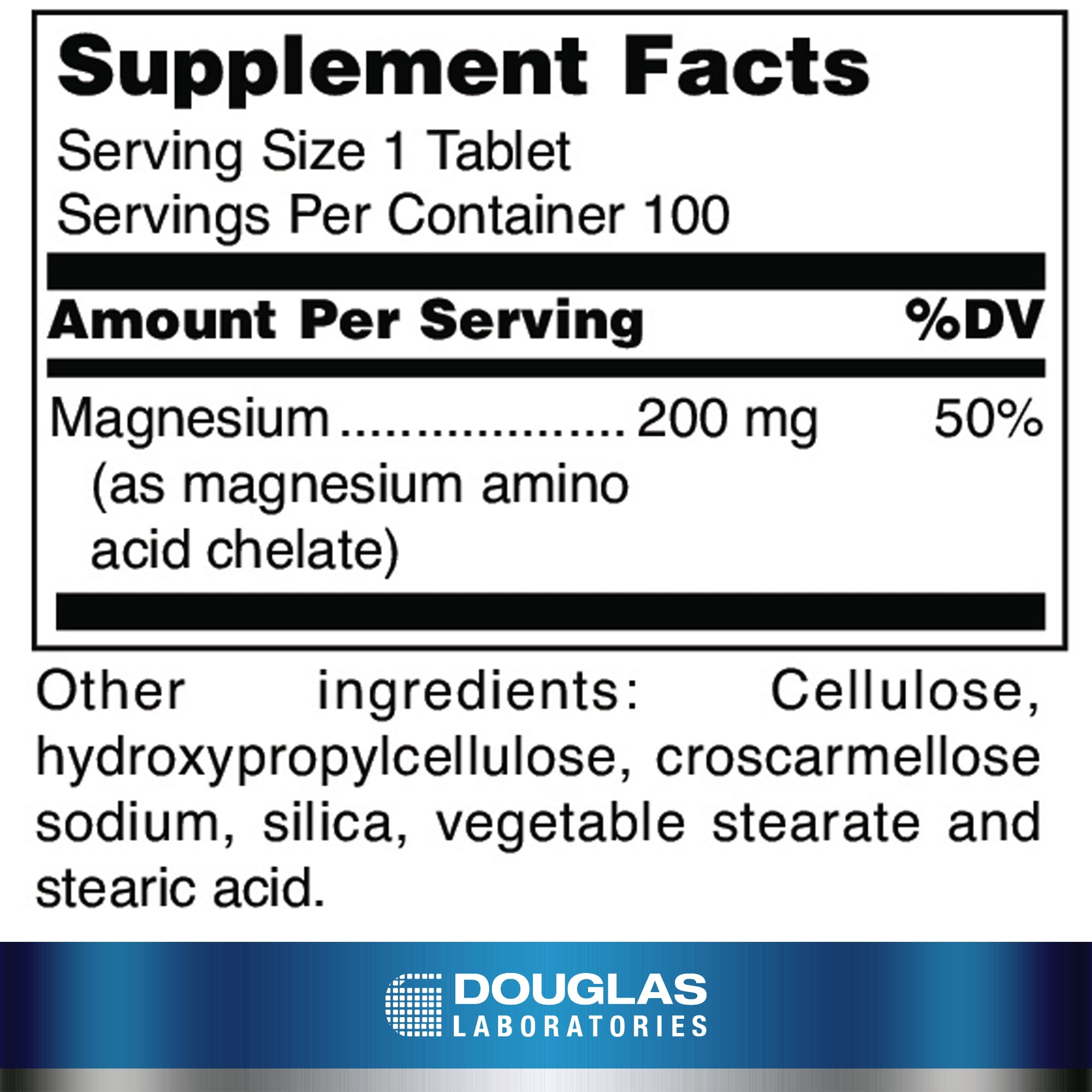 Douglas Laboratories Amino Mag 200 Magnesium Supplement Supports Muscles Heart Metabolism Enzymatic Activity And Skeletal Strength 100 Tablets Walmart Com Walmart Com