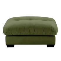 FFH Ottoman for Sectional Sofa, Velvet Cloud Ottoman for Couch, Olive Green