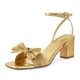 thumbnail image 1 of Sandalias ISNOM, tacones dorados, lazo, nudo, tacón ancho para boda, 1 of 7