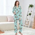 thumbnail image 4 of FORMRS Womens Pajama Set Long Sleeve Top and Pants with Pockets Soft Comfy Lounge Sleepwear, Sizes S-2XL, Swimming Otters Pattern, 4 of 7
