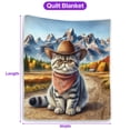 thumbnail image 5 of Welcome Fall Western Cowboy Exotic Shorthair Enjoys Majestic Autumn Quilt Blanket Cat Lover Kitten Owner Gifts Cozy Comforter Throw Blanket - 01007, 5 of 5
