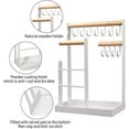 thumbnail image 4 of Gift-worthy Jewelry Organizer, 3-Tier Design With 12 Hooks And Additional Small Metal Rods, Curtain Rod Set For Necklaces, Bracelets, Rings, Earrings, Watches (White), 4 of 6