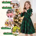 thumbnail image 5 of AmzBarley Little Girls Ruffle Long Sleeve Dress, Green Black Buffalo Plaid Swing Casual Party Dress for Kids 7-8 Years, 5 of 7