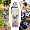 thumbnail image 7 of Leaves Deer and Flowers Sports Water Bottle Portable Travel Mug 32oz BPA Free Leak Proof Straw Transparent Tritan for Gym Yoga Cycling Camping, 7 of 7