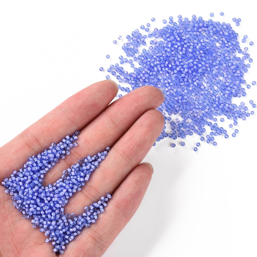 12/0 Grade A Round Glass Seed Beads Transparent Inside Colours Mauve 2x1.5mm Hole: 0.7mm about 48500pcs/pound