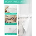 thumbnail image 3 of No Hook Shower Curtain with Snap in Liner, Morocco Retro Geometric Texture Nordic Ethnic Hotel Shower Curtains for Bathroom, Washable Shower Curtain Liner Set with Mesh Top Window, 72"x84", 3 of 6