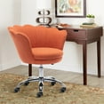 thumbnail image 2 of Swivel Shell Chair for Living Room/Bed Room, Swivel Seat with 360 Degrees, Adjustable Lift Height, Modern Leisure Arm Chair Orange, 2 of 7