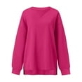 thumbnail image 6 of Going Out Tops for Women Fashion Solid T-shirt Long Sleeves Blouse Round Neck Casual Tops Pullover Sweat Casual Tops Trendy Blouses Cute Work Outfits Clothes, 6 of 7