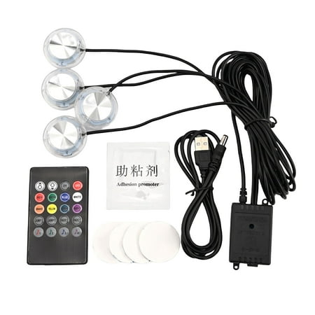 

Lomubue 1 Set Sound Control Light Dimmable Speed Adjustable Multiple Lighting Modes Plug-and-Play Self-adhesive Sound Control Music Rhythm Lamp with Remote Control Car Supplies
