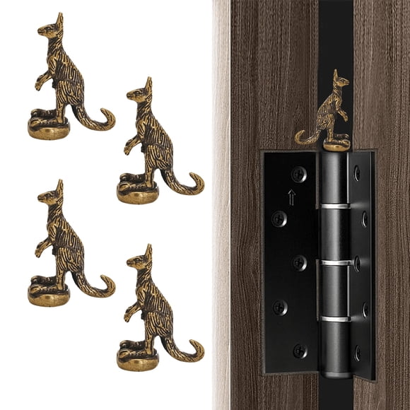 Juego de adornos para bisagra de puerta WLHYHH, diseño de canguro, 4 piezas, bronce, decoración para