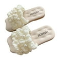 thumbnail image 3 of Summer Slippers for Toddlers Summer 1-11Years Children Girls Non-Slip Slip-on Square Toe Flats Solid Color Indoor Bathroom Home Teddy Bear Slippers, 3 of 5