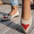 thumbnail image 6 of Beige Womens Loafers Pointed Toe Heart Accent Closed Back Slip On Flat Low Heel Breathable Soft Sole Comfortable Casual Shoes For Everyday Wear Size 38, 6 of 9