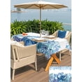thumbnail image 5 of Outdoor Tablecloth with Umbrella Hole for Patio/Picnic/Party/Camping, Ocean Blue Octopus Waterproof Table Cloth Rectangle Table Cover Washable, Coastal Coral Beach Nautical Starfish (60"x 84"), 5 of 8