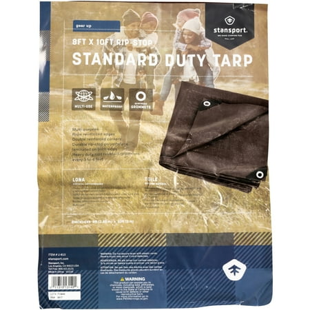 Stansport U-810 Rip Stop Tarp - 8 Ft X 10 Ft - Brown - Standard (Best Camping Tarp Setup)