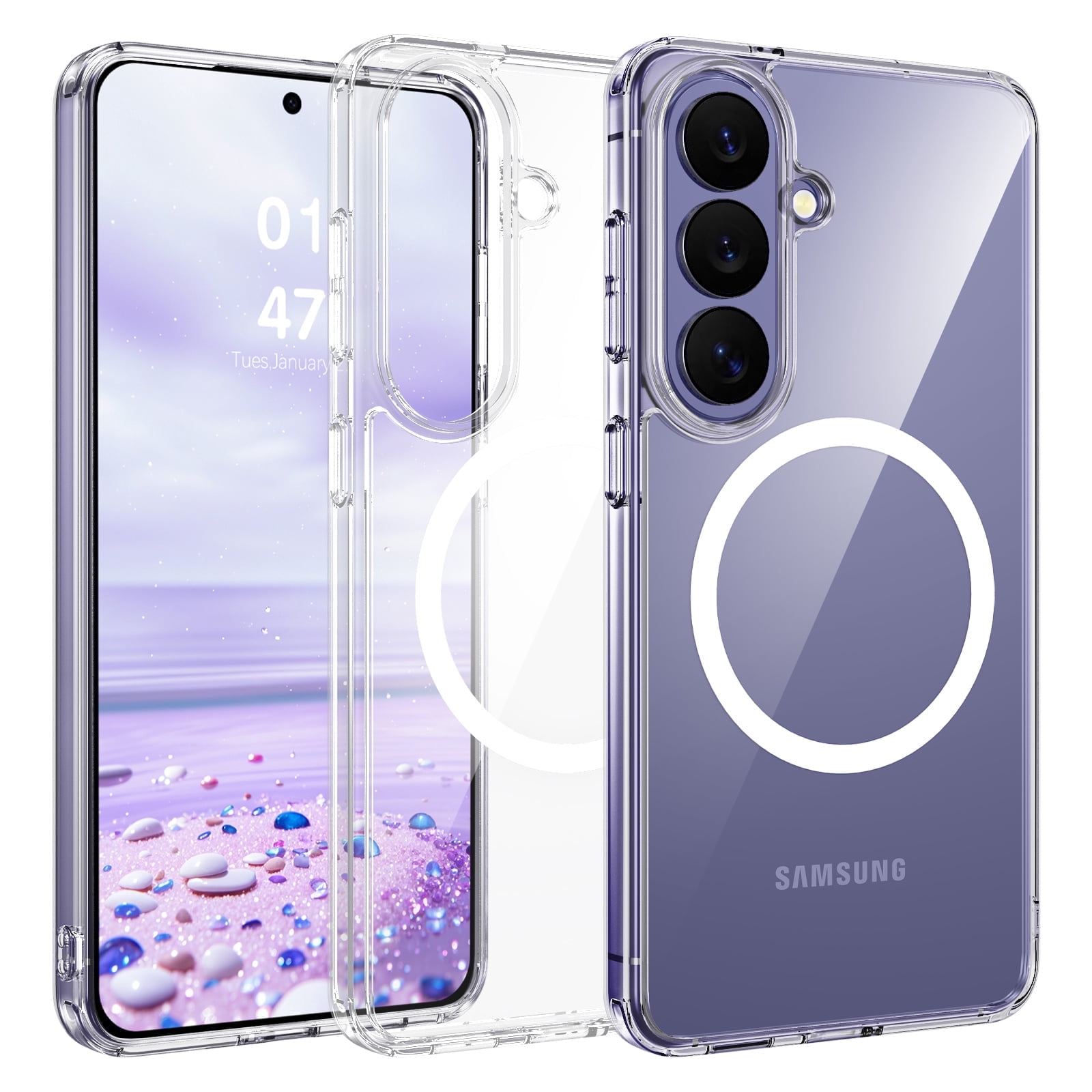 BENTOBEN Magnetic Case for Samsung Galaxy S26 Plus 6.7" Upgraded Full Camera Protection Compatible with Mag-safe Drop Protection Slim Clear Cover Hard Pc Soft Tpu