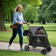 thumbnail image 2 of Gymax Dog Stroller for Small Medium Dogs w/ Dual Entry Ramp All-Terrain Wheels, 2 of 10