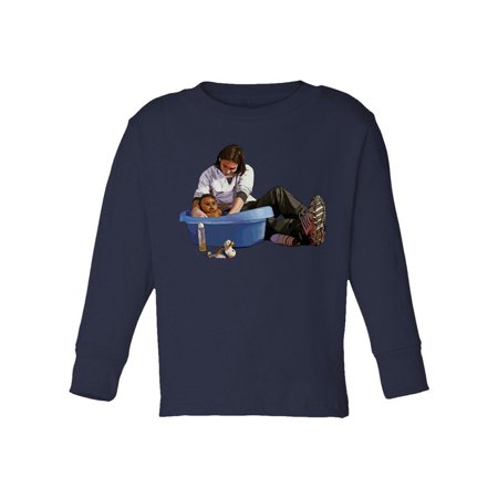 

Yamal Getting Bath By The GOAT Funny Soocer Toddler Long Sleeve T-Shirt (Navy 5T)