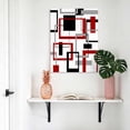 thumbnail image 4 of Canvas Wall Art Abstract Lines Canvas Art Print Black Red Geometric Square Frame Pictures Wall Decor for Living Room Bedroom Artwork Decorations Stretched Framed Ready to Hang 11"x14", 4 of 9