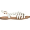 thumbnail image 6 of Women's Journee Collection Solay Flat Strappy Sandal White Faux Leather 12 M, 6 of 7