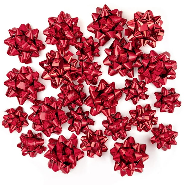 Surtido de lazos de regalo WRAPAHOLIC rojos (24 lazos) para cumpleaños, bodas