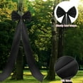thumbnail image 6 of Black Giant Bows Decoration, 75" Large Bow Wall Decor for Bedroom Backdrop, Big Bow with Long Streamers, Stained Bows Ribbon for Wedding Arrangements, Christmas Tree Topper Oversized Bow Decor, 6 of 6