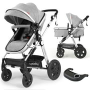 Cynebaby Newborn Infant Baby Stroller with Toddler Convertible Seat, Grey