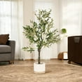 48 inches Faux Olive Tree with Branches and Fruits in Black Nursery Pot