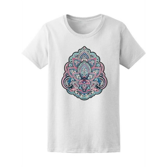 Colorful Vintage Floral Mandala T-Shirt Women -Image by Shutterstock, Female Small