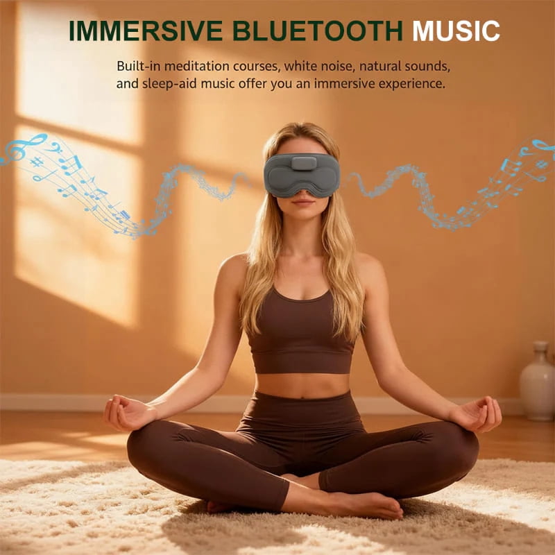 AI Sleep Eye Mask, Smart Sleep Aid with Meditation Music, Sleep Monitoring Tracker, APP Control, 3D Breathable Design, Rechargeable Eye Mask for Home, Travel, Office Nap, Insomnia Relief
