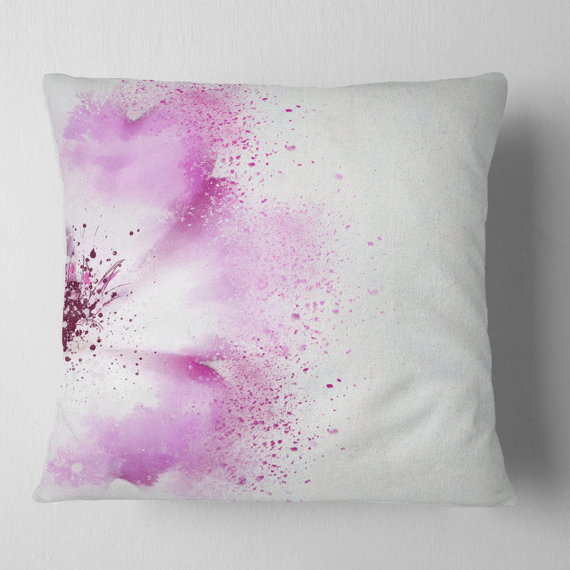 Designart Abstract Purple Daisy Flower - Flowers Throw Pillowwork - 18x18