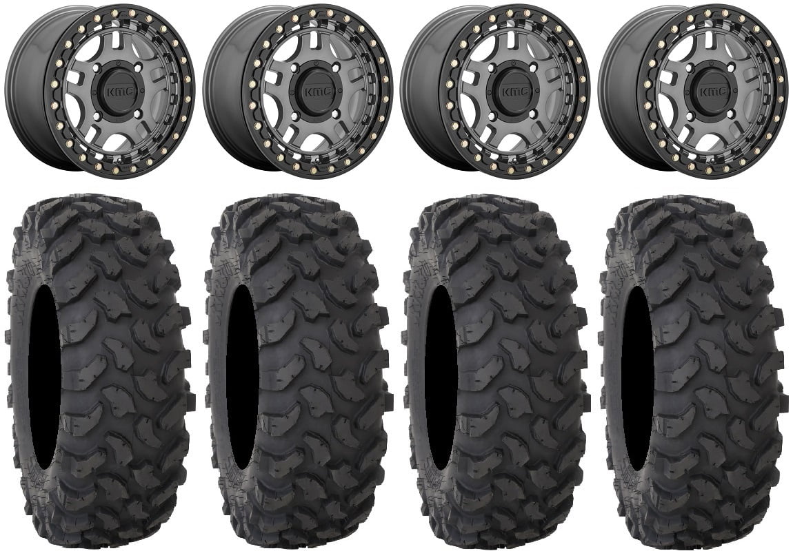 Kmc Recon Beadlock 15 Wheels Gun Metal 32 Xtr370 Tires Can Am Maverick X3 Honda Pioneer 1000 Talon Walmart Com