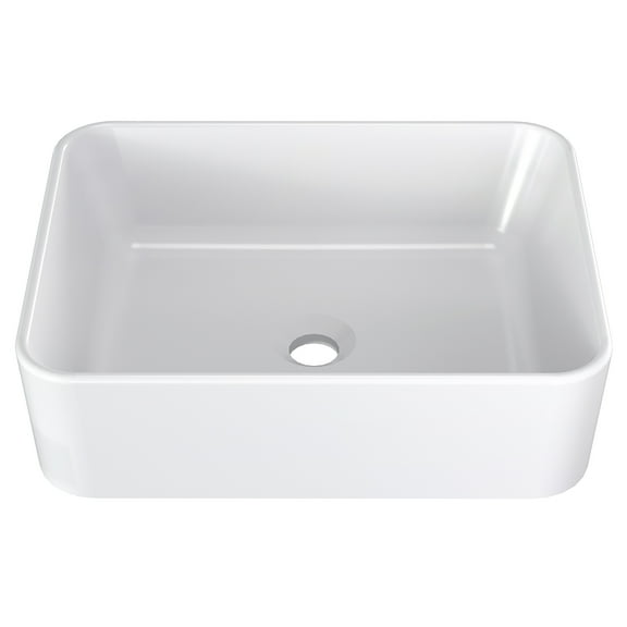 18.7 * 14.76 * 5.31inch Bathroom Vessel Sink, Countertop Bathroom Sink, Ceramic Vessel Sink, Rectangular Bathroom Vanity Vessel Sink, White