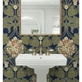 thumbnail image 3 of NextWall Dark Blue & Terra Cotta Hydrangea Floral Peel and Stick Wallpaper - 20.9 in. W x 18 ft. L Roll, 3 of 9