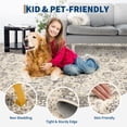 thumbnail image 4 of Machine Washable Area Rug for Living Room Bedroom - Non-Slip, Low Pile, Mark Resistant Vintage Floral Carpet for Dining Room Kitchen Entryway Home Office - Beige, 5x7ft (152x213cm), USA Stock, 4 of 15
