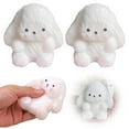 thumbnail image 4 of Kawaii Flocking Bunny Taba Squishy Stress Relief Decompression Toy Squeeze Plush Rabbit Anti, 4 of 8