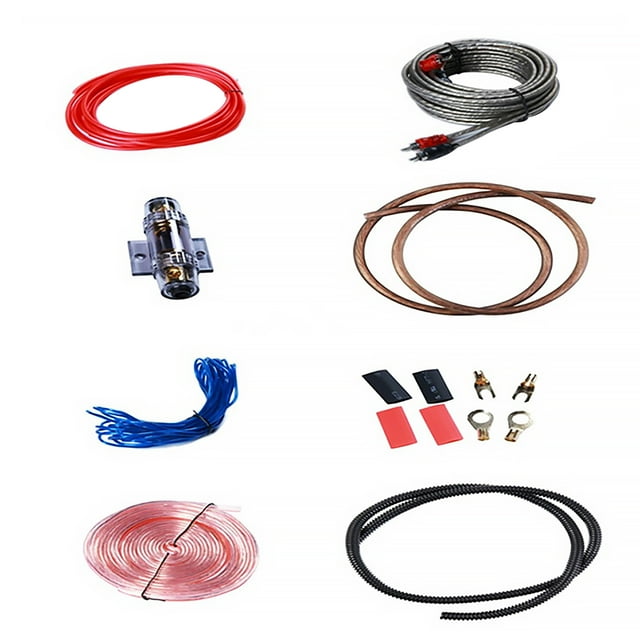 Sidaley 2000W Kit de cableado de amplificador de coche de calibre 4 Amplificador de vehículo Cable de audio RCA Juego de cables de control remoto Combinaciones de reproductor de DVD/TV para coche Sidaley VI3805-00B