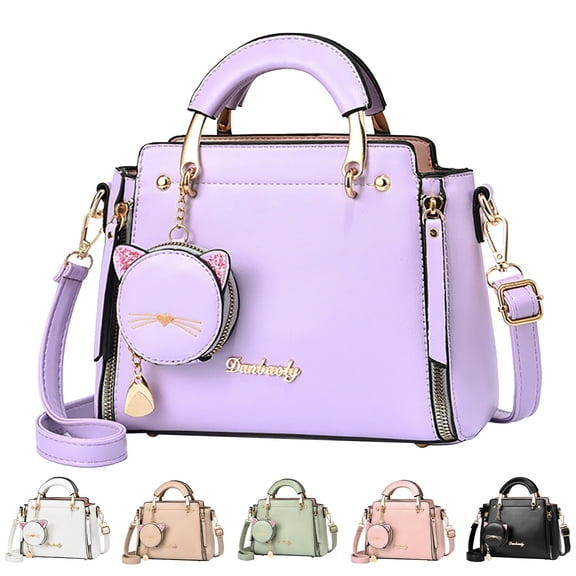 Modstep Women Purses and Handbags with Cat Wallet Ladies Fashion Leather Shoulder Bags Top Handle Satchel Crossbody Tote Bags Black