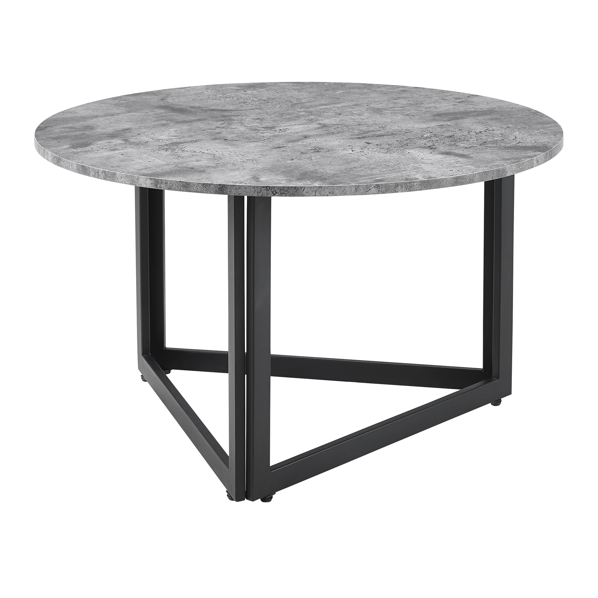 Manor Park Modern Round Coffee Table, Dark Concrete