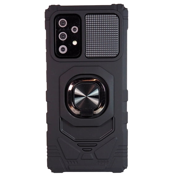 Exian Case for Galaxy A52 5G Armored Case with Ring Holder and Magnetic Metal Black