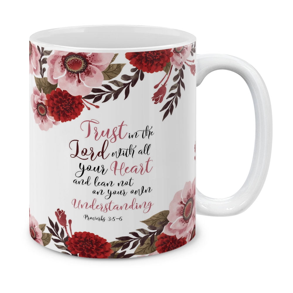 WIRESTER 11 Oz Ceramic Tea Cup Coffee Mug, Quote Christian Quotes