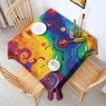 thumbnail image 2 of Colorful Circular Pattern Square Tablecloth,Waterproof Square Table Cover,Wipeable Spillproof Washable Table Cover for Home Kitchen Party Decor 42"X42"(107x107cm), 2 of 6