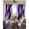 thumbnail image 4 of Ombre Voilet Lines Blackout Curtains 90 Inches Length, Abstract Water Ripple Gradient Color Window Treatment Thermal Insulated Drapes for Bedroom Living Room 2 Panels 104x90 Inches, 4 of 8