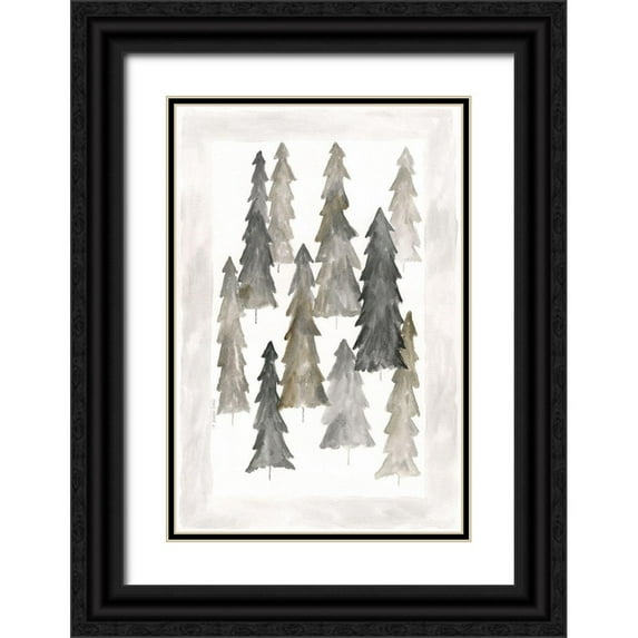 Shamp, Cindy 17x24 Black Ornate Wood Framed with Double Matting Museum Art Print Titled - Winter Trees I