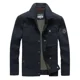 thumbnail image 3 of Chaquetas militares de carga ajustadas de alta calidad para hombre, abrigos holgados de longitud media con cuello alto y múltiples bolsillos de algodón para primavera y otoño, 3 of 5