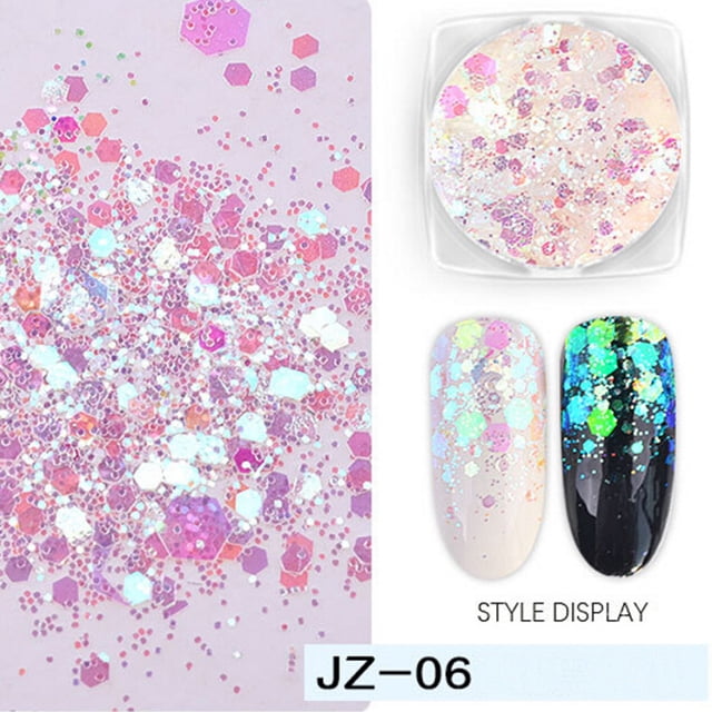 Fiudx Parche para Uñas, Elegante Diseño de Uñas Postizas, Adorno de Lentejuelas Duradero, Regalo de Boda Diy, para Usar Salones de Fiestas, Accesorio de Moda para Mujer, Caja de 2 G Incluida.