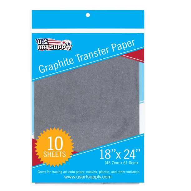 U.S. Art Supply Graphite Carbon Transfer Paper 18" x 24" 10 Sheets